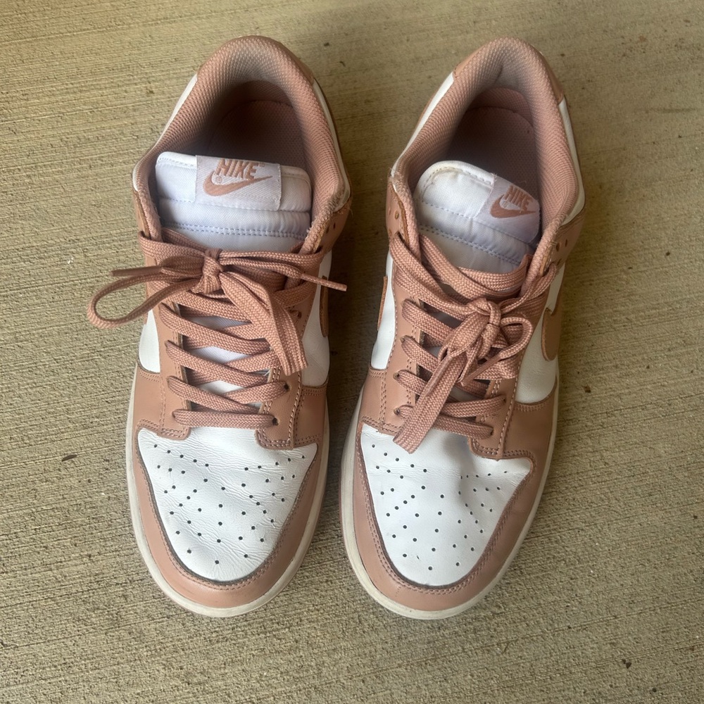 Nike Women's Sneakers - Tan and White